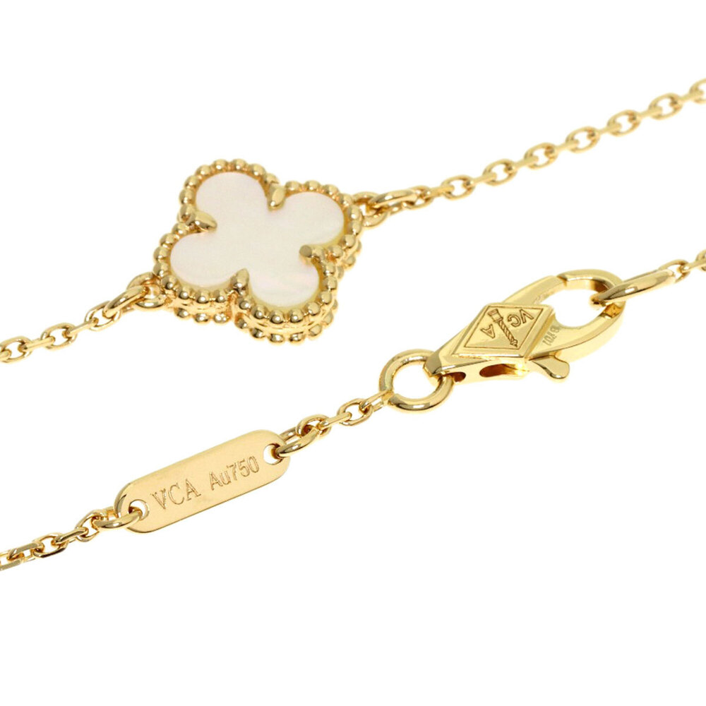 Van Cleef & Arpels Sweet Alhambra Shell Bracelet 18K Yellow Gold Women's - Picture 3 of 5